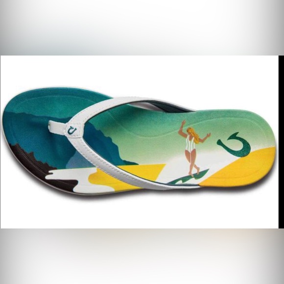 OluKai Shoes - OLUKAI Women's Ho'opio Pae‎ hash surfer thong sandals slippers flats size 9 new